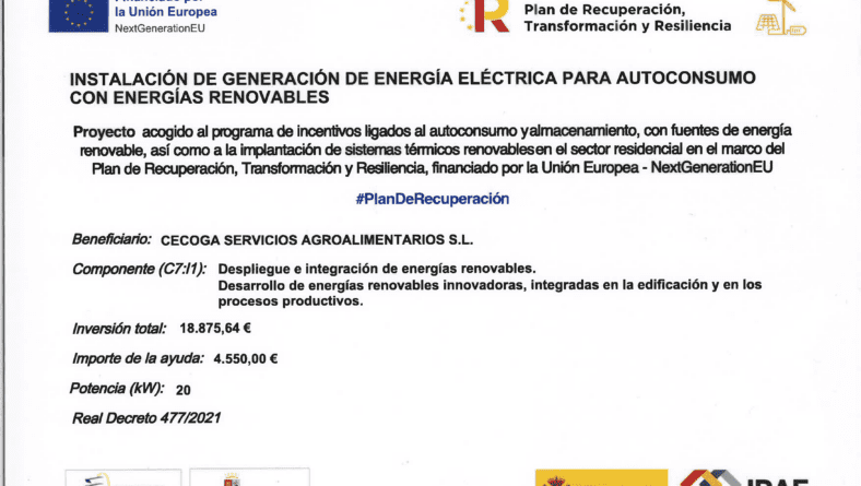 INSTALACIÓN DE GENERACIÓN DE ENERGÍA ELÉCTRICA RENOVABLE